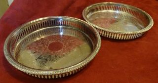White Metal Serving Trays With Pierced Gallery X 2