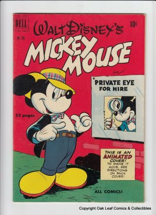 Mickey Mouse Four Color Fc 296 Dell Comic Book Vf 1950 Stunning