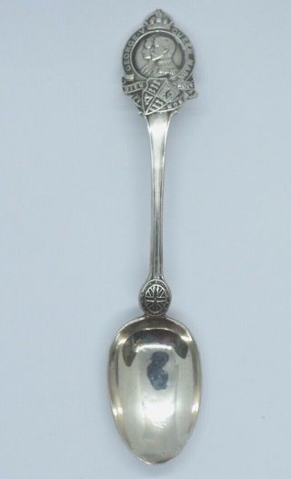 Vintage Solid Silver George V And Queen Mary Spoon.  Coronation 1910.  Scrap
