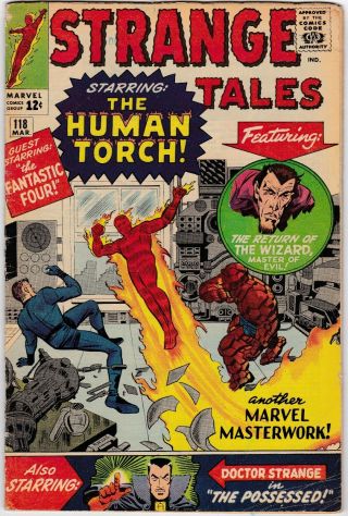 Strange Tales 118 1964 4.  5 Vg,  Marvel Human Torch Fantastic Four Wizard L@@k