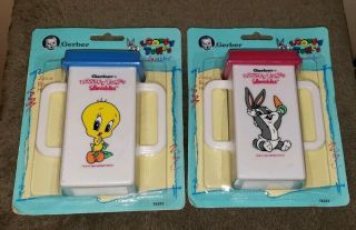 2 Vintage Gerber Looney Tunes Lovables Baby Bugs Bunny Tweety Juice Box Holder