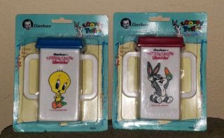 2 Vintage Gerber Looney Tunes Lovables Baby Bugs Bunny Tweety Juice Box Holder 4