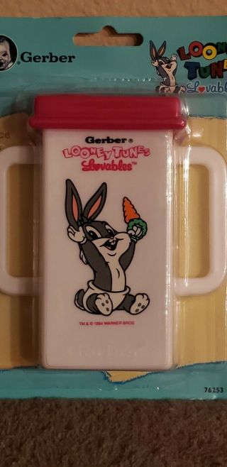2 Vintage Gerber Looney Tunes Lovables Baby Bugs Bunny Tweety Juice Box Holder 5