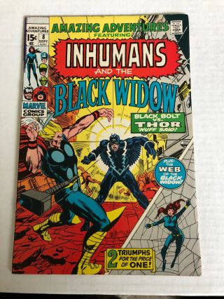 Adventures Inhumans And The Black Widow 8 (1971) Signed By Neal Adams