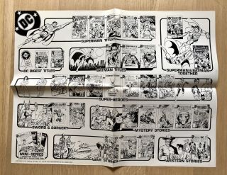 Rare Dc Comics 1981 Promo Poster - Superman,  Batman,  Wonder Woman,  Many More