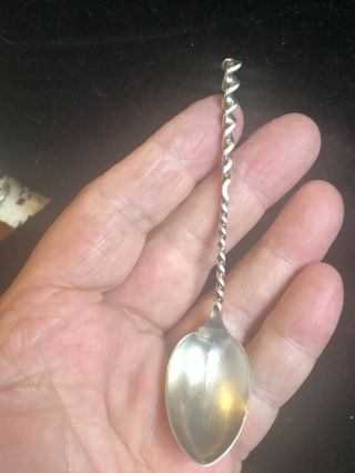 Antique Vtg Whiting Mfg Co.  Sterling Silver 4 " Demitasse Spoon - Twisted Handle