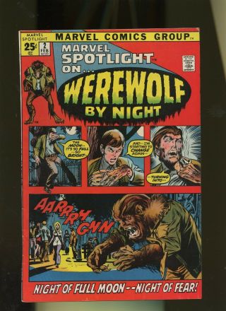 Marvel Spotlight 2 Fn,  6.  5 1 Book 1st Werewolf By Night 1972 Neal Adams