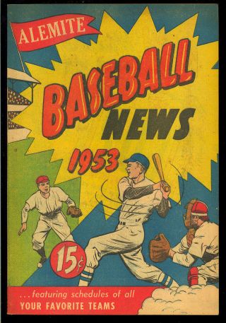 Alemite Baseball News Nn Not In Guide Sports Giveaway Comic 1953 Fn - Vf