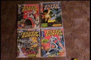 Silver Surfer 4 Diff Comic Books 1968 - 1970 Good Marvel