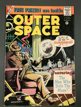 Rare 1959 Charlton Outer Space 25 Classic Man Stole The Moon Cover