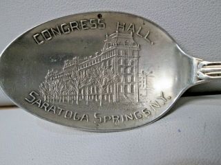 Congress Hall Saratoga Springs Ny Sterling Silver Souvenir Spoon