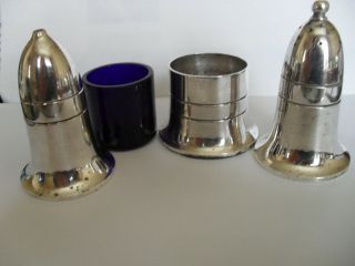 Mappin & Webb Salt Pepper And Mustard Pot With Liner