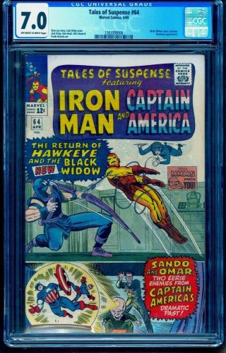 Tales Of Suspense 64 Cgc 7.  0 First Black Widow In Costume See Our 52