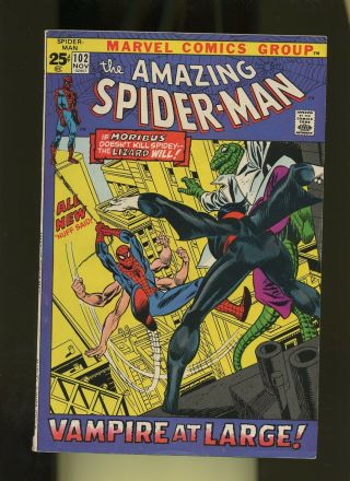 Spider - Man 102 Fn,  6.  5 1 Book Marvel Parker Morbius Origin Vampire