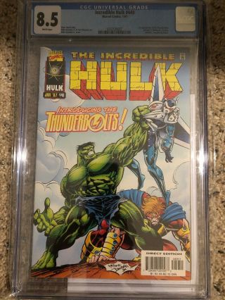 The Incredible Hulk 449 Cgc 8.  5 1st Appearance Of The Thunderbolts
