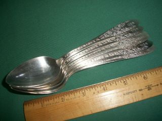 Six (6) Vintage U.  S.  N.  National Silver Co.  A1 Dinner Spoons 7” 2