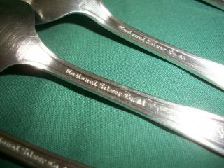 Six (6) Vintage U.  S.  N.  National Silver Co.  A1 Dinner Spoons 7” 3