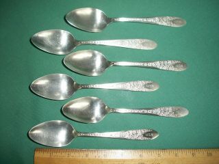 Six (6) Vintage U.  S.  N.  National Silver Co.  A1 Dinner Spoons 7” 4