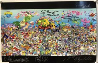Spongebob Cast Signed Poster 2019 Sdcc Exclusive Nickelodeon Comic Con Print