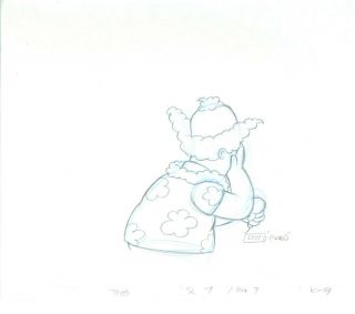 The Simpsons Krusty The Clown Animation Cel Drawing Fox 1991 K9