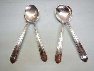 4 Melody Round Bowl Soup Spoons - Classic 1930 Alvin Finest