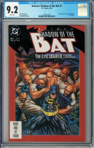 Batman Shadow Of The Bat 1 Cgc 9.  2 (1992) Nm/m 1st Victor Zsasz And J.  Arkham