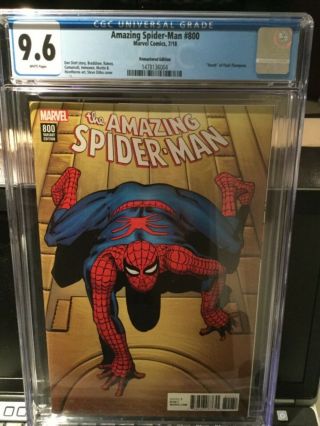 Spider - Man 800 Ditko Remastered Variant Cover 1:500 Cgc 9.  6