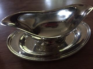 5 SILVER Serving Trays BUTLER SERVING TRAY Handle,  Gravy boat,  tray with dip bowl 2