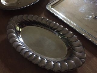5 SILVER Serving Trays BUTLER SERVING TRAY Handle,  Gravy boat,  tray with dip bowl 3