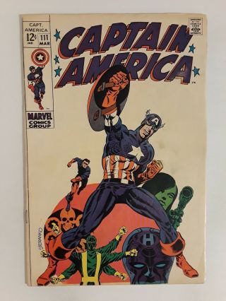 Captain America 111 (vg,  4.  5) 1969 Jim Steranko Classic Cover Hydra Appearance