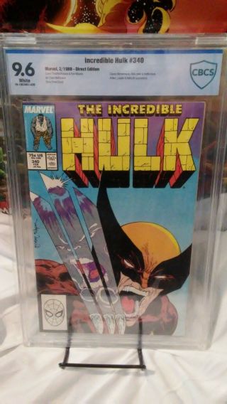 The Incredible Hulk 340 (marvel) - Cbcs 9.  6 - Hulk Vs Wolverine - Not Cgc/pgx