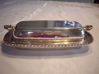 Hartford Sterling Co Silver Plate Covered Butter Dish – W/ Glass Plate