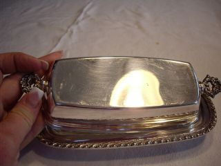 HARTFORD STERLING CO SILVER PLATE COVERED BUTTER DISH – W/ GLASS PLATE 2
