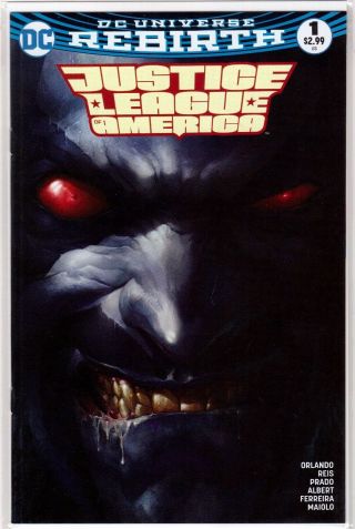Justice League Of America Rebirth 1 Francesco Mattina Lobo Color Variant Dc Nm