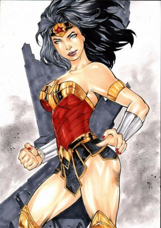 Wonder Woman By Matheus Henrique - Comic Art Drawing Wonder Girl 11x17