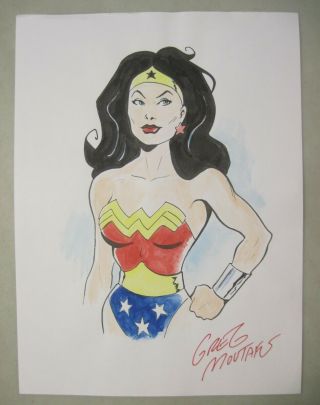 Greg Moutafis Wonder Woman Commissioned Convention Sketch Signed