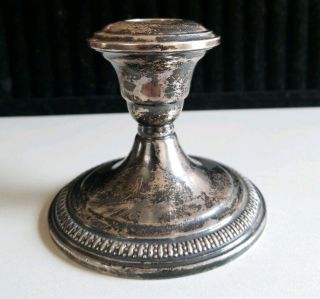 One Vintage Wm.  Rogers Mfg.  Co.  5a Sterling Silver Candlestick Holder Weighted