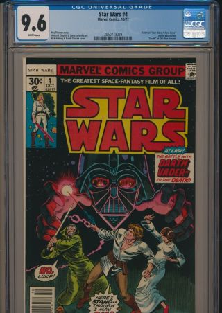 Marvel Comics Star Wars 4 1977 Cgc 9.  6 White Pages 1st Print Movie Adaptation