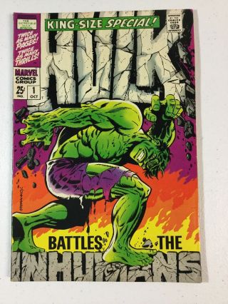 The Incredible Hulk King Size Special 1 1st Appearance Evil Inhumans Steranko