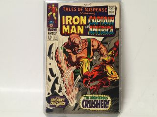 Tales Of Suspense 91 Marvel Comics 1967 Fn - Captain America Iron Man Fl