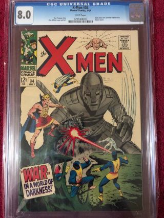 1967 Marvel X - Men 34 Cgc 8.  0 Xmen Robot Cover White Pages