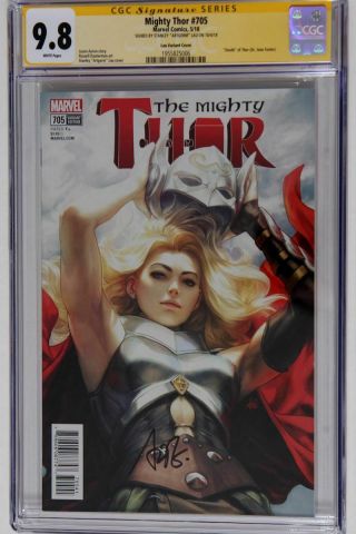 The Might Thor 705 Signed By Stanley " Artgerm " Lau Cgc 9.  8