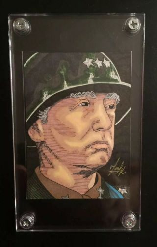 General George S Patton Jr Art Psc Sketch Card 1/1 Artist Tony Keaton