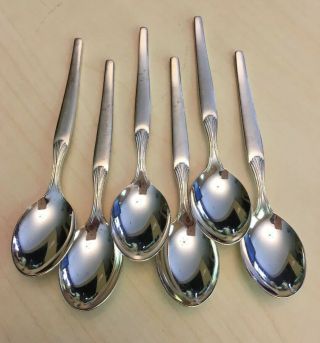 Set Of 6 Vintage Dutch Demitasse Spoons " Van Nelle 90 "