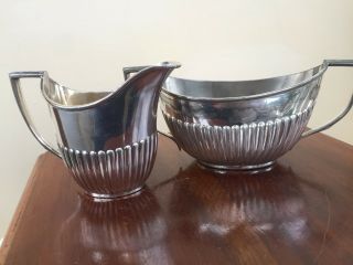 Silver Plated Milk Pot With Sugar Bowl William Hutton & Sons