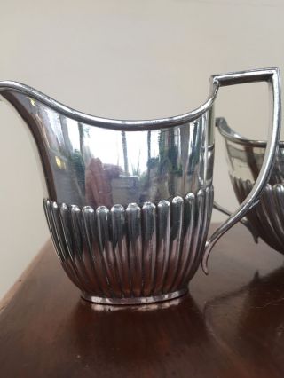 SILVER PLATED MILK POT WITH SUGAR BOWL WILLIAM HUTTON & SONS 2