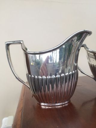 SILVER PLATED MILK POT WITH SUGAR BOWL WILLIAM HUTTON & SONS 5