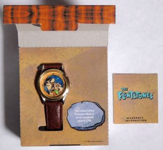 P207.  Hanna - Barbera The FLINTSTONES Pioneers of Animation LE Fossil Watch (1996) 2