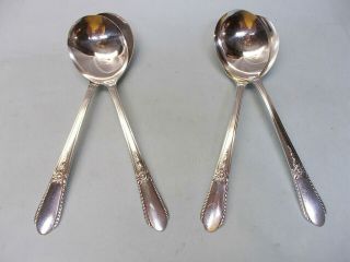 4 Pendant Round Bowl Soup Spoons - Elegant Classic 1941 Rogers - Clean/table Ready