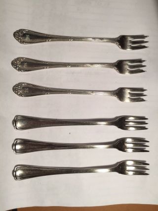 6 Vintage Silverplate Cocktail/seafood Forks